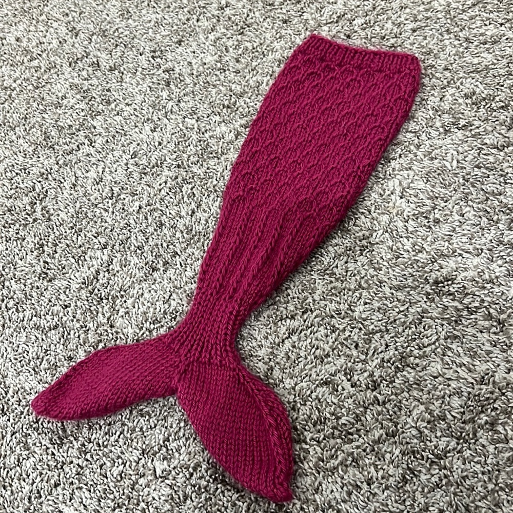 Hand knitted mermaid tail for American Girl doll